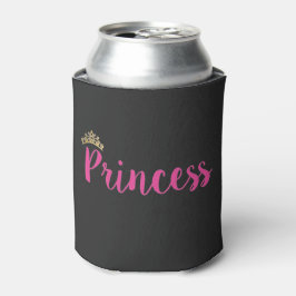 Princess Pink Script Font Crown Blikjeskoeler