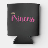 Princess Pink Script Font Crown Blikjeskoeler (Voorkant)