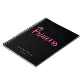 Princess Pink Script Font Crown Notitieboek (Linkerzijde)