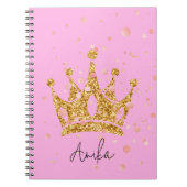 princess pink tiara glitter notitieboek (Voorkant)