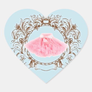 Princess Pink tutu Blue Verjaardagsfeestje Sticker