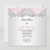 Princess Pink White Diamond Baby shower 2 Kaart (Achterkant)