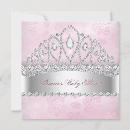 Princess Pink White Diamond Baby shower 2 Kaart (Voorkant)