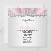 Princess Pink White Diamond Tiara Baby shower Kaart (Achterkant)