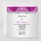 Princess Pink White Diamond Tiara Birthday Party Kaart (Achterkant)