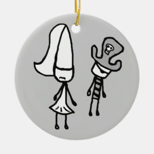 Princess & Pirate Doodle Collectible Keramisch Ornament