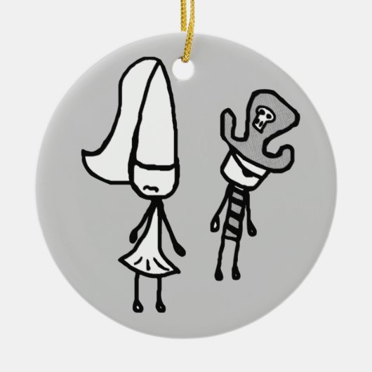 Princess & Pirate Doodle Collectible Keramisch Ornament (Voorkant)