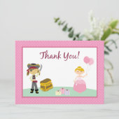 Princess & Pirate Flat - Hartelijk dank Bedankkaart (Staand voorkant)