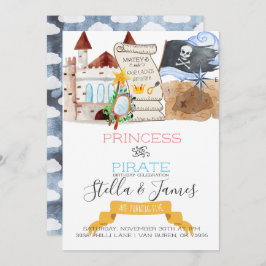 Princess & Pirate Joint Birthday Party Kaart