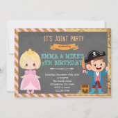 Princess pirate joint party kaart (Voorkant)