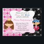 Princess Pirate Kids Birthday Party Invitations Kaart<br><div class="desc">Druk uw gasten met deze mooie uitnodigingskaart. Pas het met uw details voor om het even welke gebeurtenis aan. Cute Characters by Stockberry design.</div>