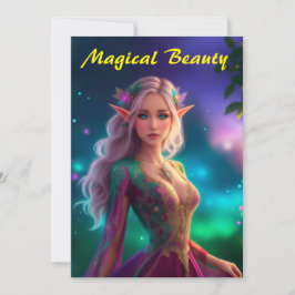 Princess pixie fee kleurrijke magenta gloed  bedankkaart