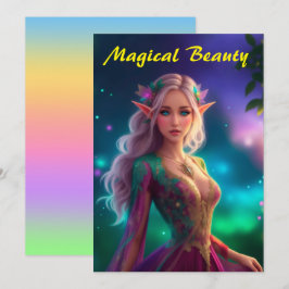 Princess pixie fee kleurrijke magenta gloed  bedankkaart