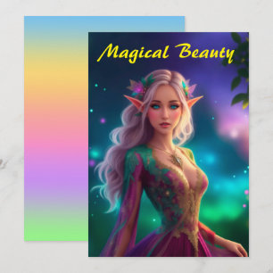 Princess pixie fee kleurrijke magenta gloed  bedankkaart