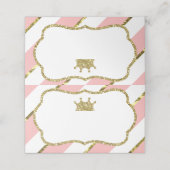 Princess Place Cards, Eten Kaarten, Faux Gold Plaatskaartje (Buitenkant ongevouwen)