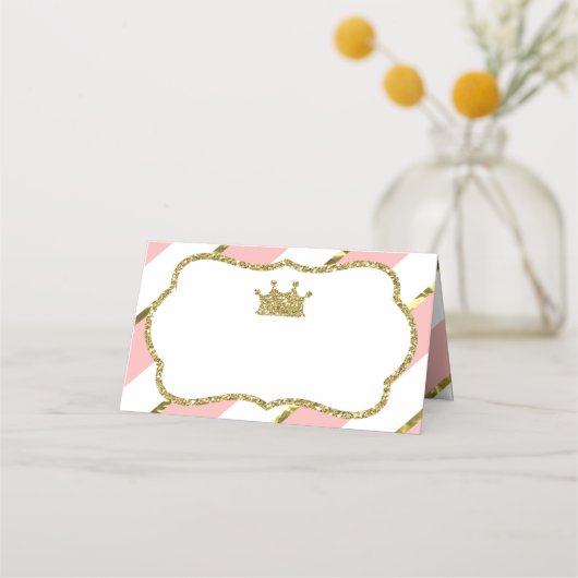 Princess Place Cards, Eten Kaarten, Faux Gold Plaatskaartje (Achterkant)