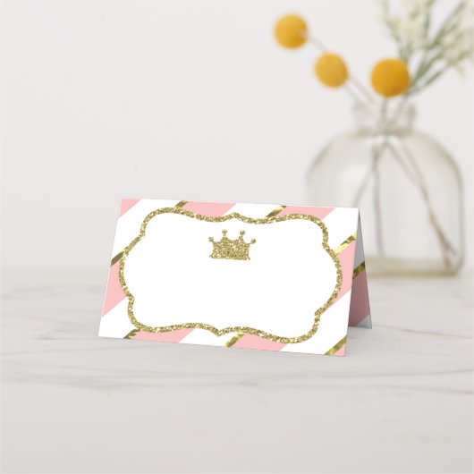 Princess Place Cards, Eten Kaarten, Faux Gold Plaatskaartje (Voorkant)