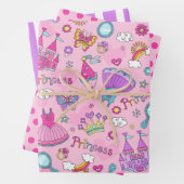 Princess Polka Dots & Stripes Wrapping Paper Set (In situ)