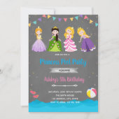 Princess poolverjaardagsuitnodiging bedankkaart (Voorkant)