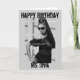 Princess Portreits "Ms Diva" Happy Birthday Card Kaart