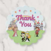 Princess & Prince Fairytale Castle Schattige Dank  Bedankjes Labels (Voorkant)