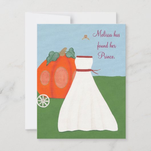 Princess Pumpkin Carriage Bridal Shower Invitation Kaart (Voorkant)