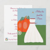Princess Pumpkin Carriage Bridal Shower Invitation Kaart (Voorkant / Achterkant)
