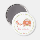 Princess Pumpkin Carriage Floral Wreath Magnet (Voorkant / Achterkant)