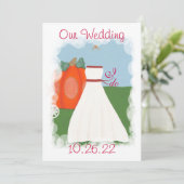 Princess Pumpkin Wedding-uitnodigingen, aangepast Kaart (Staand voorkant)