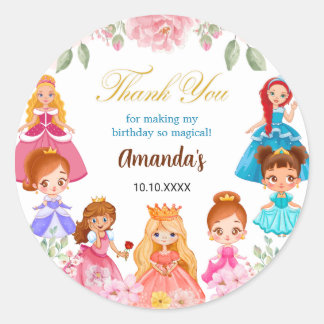 Princess Queen Girl Verjaardagsfeest Stickers Labe
