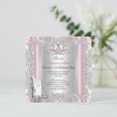 Princess Quinceanera 15th Birthday Light Pink Kaart (Staand voorkant)