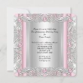 Princess Quinceanera 15th Birthday Light Pink Kaart (Achterkant)