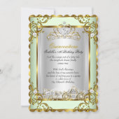 Princess Quinceanera 15th Birthday Mint Green Kaart (Voorkant)