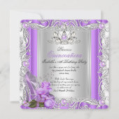 Princess Quinceanera 15th Birthday Paars Roos Kaart (Voorkant)