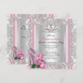 Princess Quinceanera 15th Birthday Pink Rose Kaart (Voorkant / Achterkant)