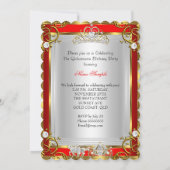 Princess Quinceanera 15th Birthday Red Kaart (Achterkant)