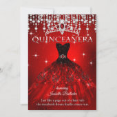 Princess Quinceanera 15th Birthday Red Tiara Kaart (Voorkant)