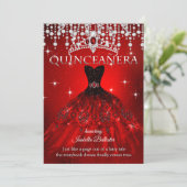 Princess Quinceanera 15th Birthday Red Tiara Kaart (Staand voorkant)