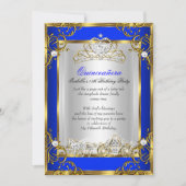 Princess Quinceanera 15th Birthday Royal Blue 2 Kaart (Voorkant)
