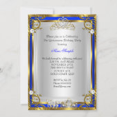 Princess Quinceanera 15th Birthday Royal Blue 2 Kaart (Achterkant)