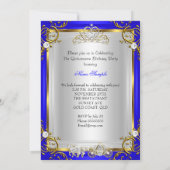 Princess Quinceanera 15th Birthday Royal Blue Kaart (Achterkant)