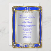 Princess Quinceanera 15th Birthday Royal Blue Kaart (Achterkant)