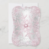 Princess Quinceanera 15th Blush Pink Silver Party Kaart (Achterkant)