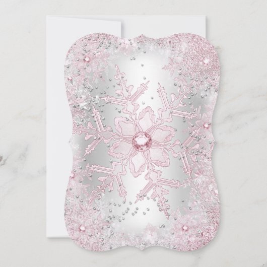 Princess Quinceanera 15th Blush Pink Silver Party Kaart (Achterkant)