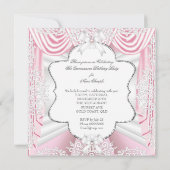 Princess Quinceanera 15th Party Silk Pink Kaart (Achterkant)