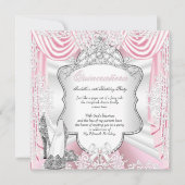 Princess Quinceanera 15th Party Silk Pink Kaart (Voorkant)