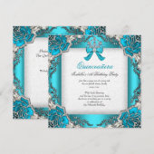 Princess Quinceanera Aqua Blauwgroen 15e verjaarda Kaart (Voorkant / Achterkant)