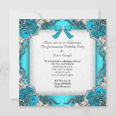 Princess Quinceanera Aqua Blauwgroen 15e verjaarda Kaart (Achterkant)