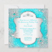 Princess Quinceanera Aqua Blauwgroen Winter Wonder Kaart (Achterkant)