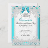 Princess Quinceanera Blauwgroen Blue Lace Kaart (Voorkant)